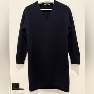 Vince Navy Wool-Cashmere Sweater Dress